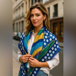 Colorful Vintage Scarf Made in Italy